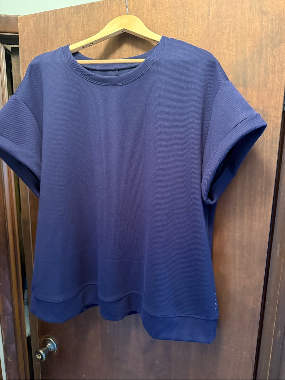 Lane Bryant Navy Short-Sleeve Sweatshirt Top